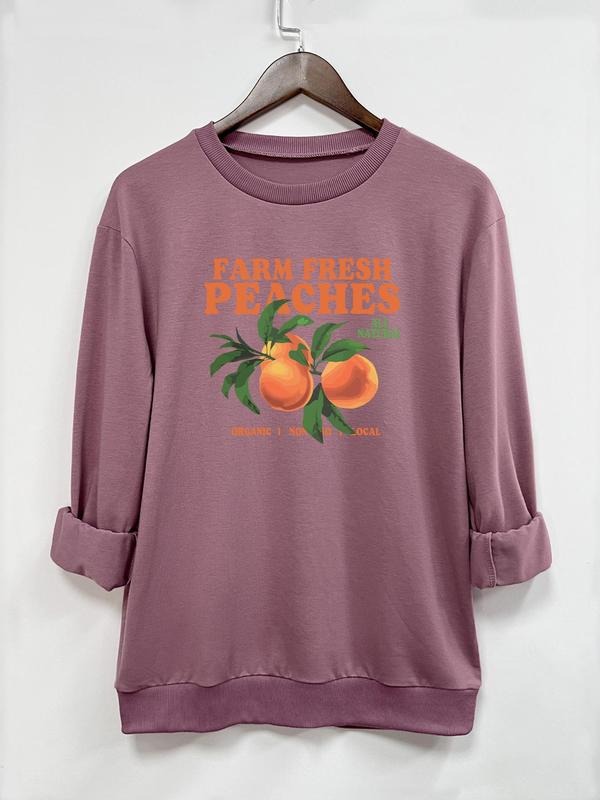 Fashion Casual Orange Letter Printed Long Sleeve Crew Neck Sweatshirt, Choose From 9 Colors for Fall & Winter,...