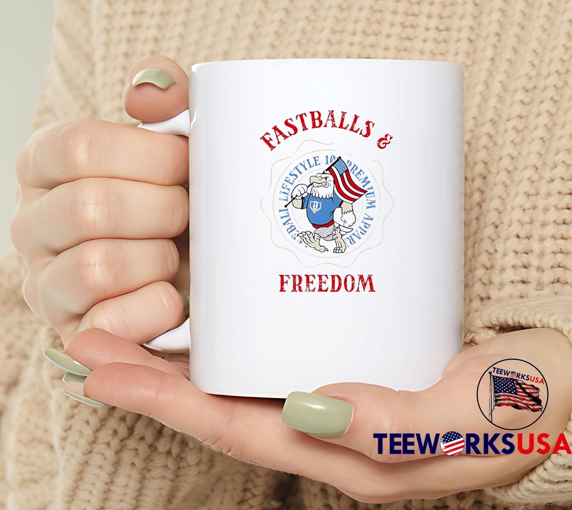Fastballs & Freedom Eagle Lifestyle Premium Apparel Baseball T-Shirt