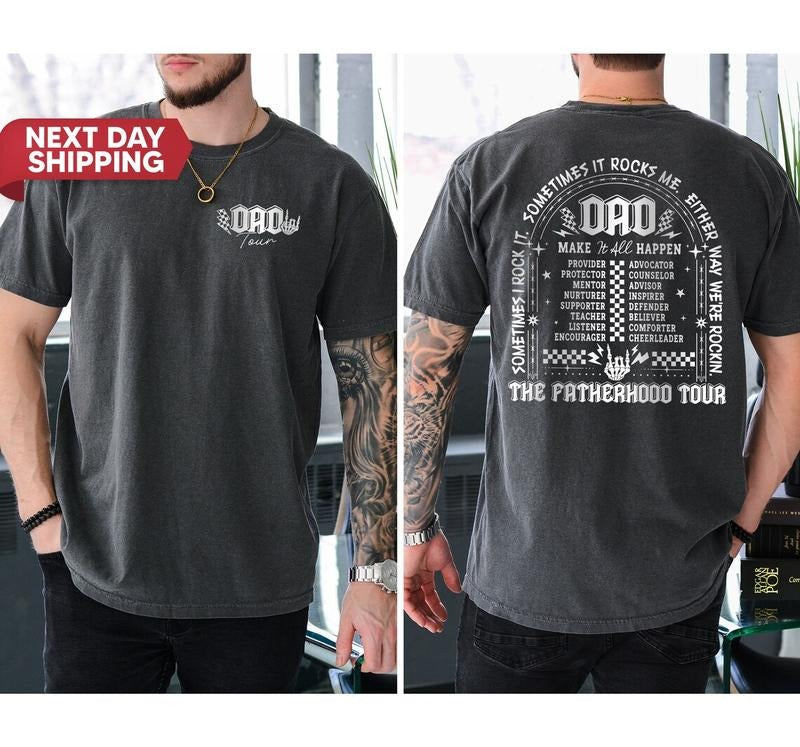 Fatherhood Tour, Sometimes I Rock It Sometimes It Rocks Me Shirt, Dad Life Shirt, Fathers Day Gift Hoodie, Sweatshirt
