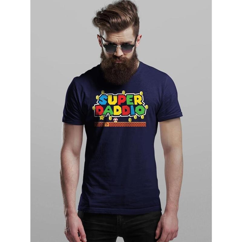 Fathers Day T Shirt SUPER DADDIO Gamer Dad Fun Gift Novelty T-Shirts Hoodie, Sweatshirt | UrbanDripWear.com