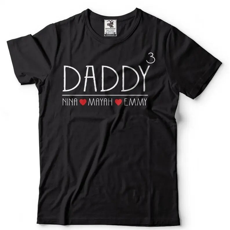 Fathers Day T-shirt Kids Name Shirt T-shirt Gift for Dad Fathers Day Gift Hoodie, Sweatshirt | UrbanDripWear.com