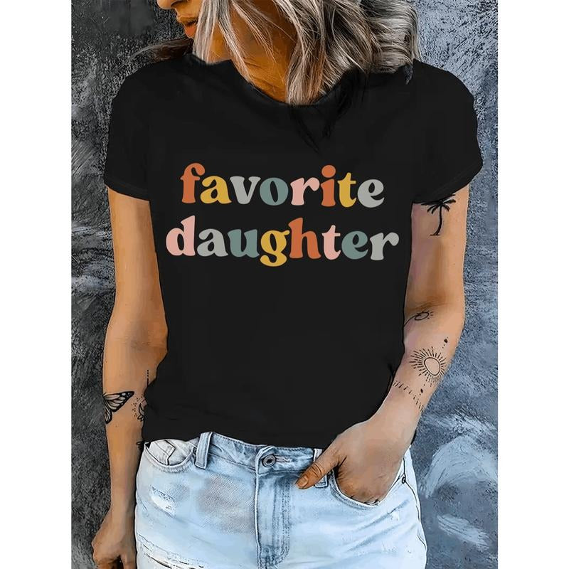 Favorite Daughter Women's T-shirt Comfortable Crew Neck Casual Cotton Blend Short Sleeves Soft Breathable Top Womenswear...