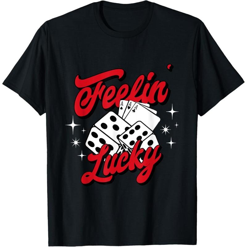 Feelin Lucky Gambling Casino Cards and Dice T-Shirt made in usa Hoodie, Sweatshirt | UrbanDripWear.com