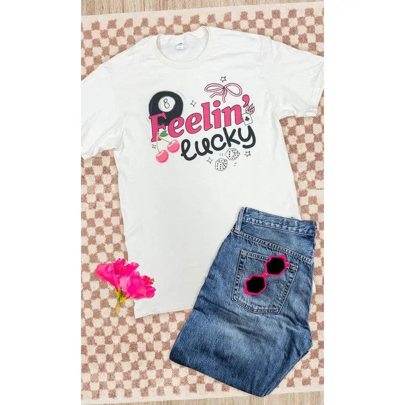 Feeling Lucky Graphic T-Shirt Hoodie, Sweatshirt | UrbanDripWear.com