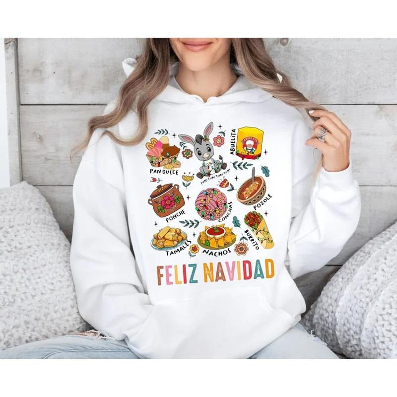 Feliz Navidad Mexican Donkey Sweatshirt, Mexican Concha Shirt, Tuki Tuki Donkey Conchas Latino Christmas Hoodie, Unisex...