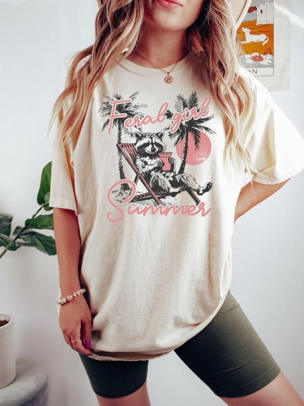Feral Girl Summer Raccoon Shirt, Funny Meme, Feral , Cowgirl , Western , Rodeo Hoodie, Sweatshirt | UrbanDripWear.com
