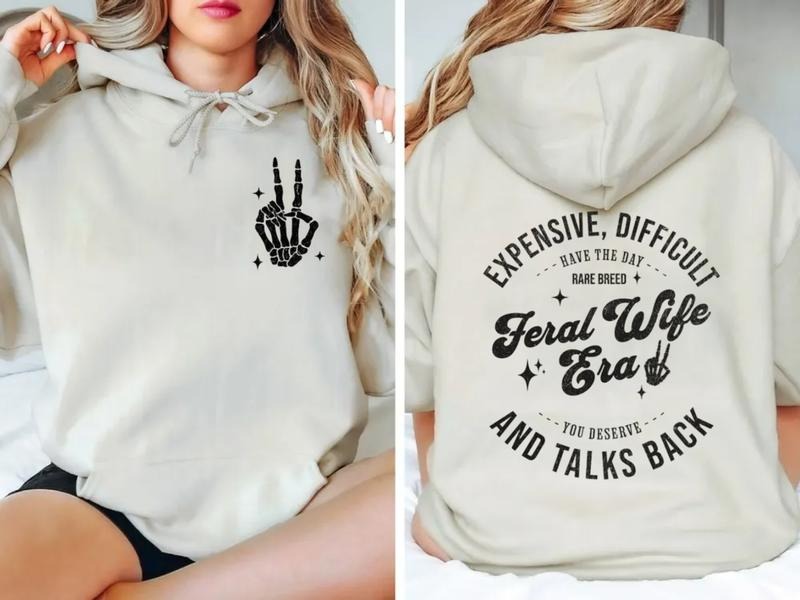 Feral Wife Shirt, Expensive, Difficult, And Talks Back, Sarcastic Wife Shirt, Skeleton Shirt, Funny Wife Shirt, Wife...