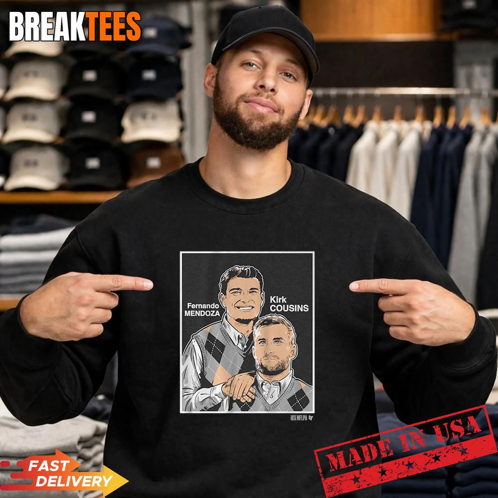 Fernando Mendoza and Kirk Cousins Family Portrait NFLPA Shirt
