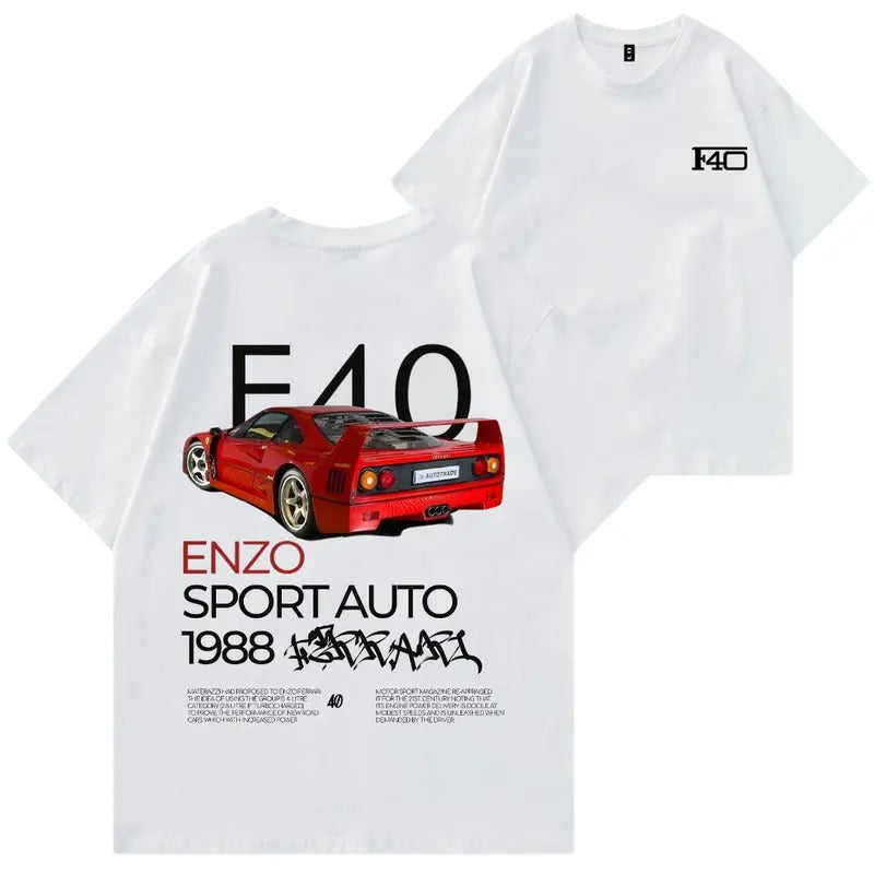Ferrari F40 Enzo T-shirt, Hoodie, Sweater, Car Enthusiast Shirt, Car Clothing, 90's Car, Unisex, Vintage car shirt...