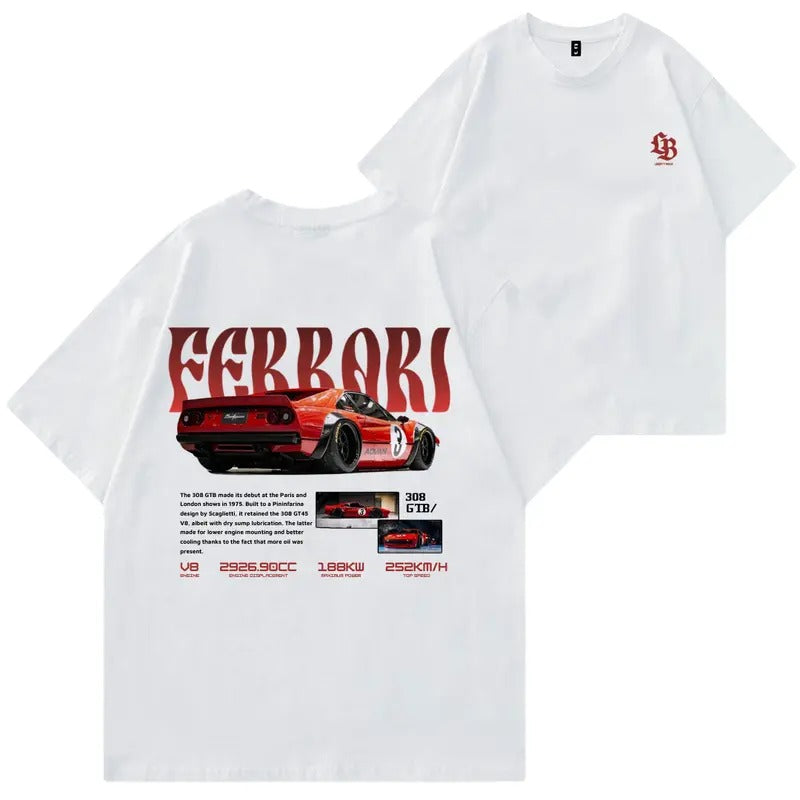 Ferrarii 308 Liberty Walk T-shirt, Car Enthusiast Shirt, Car Clothing, Classic Car Shirt Hoodie, Sweatshirt