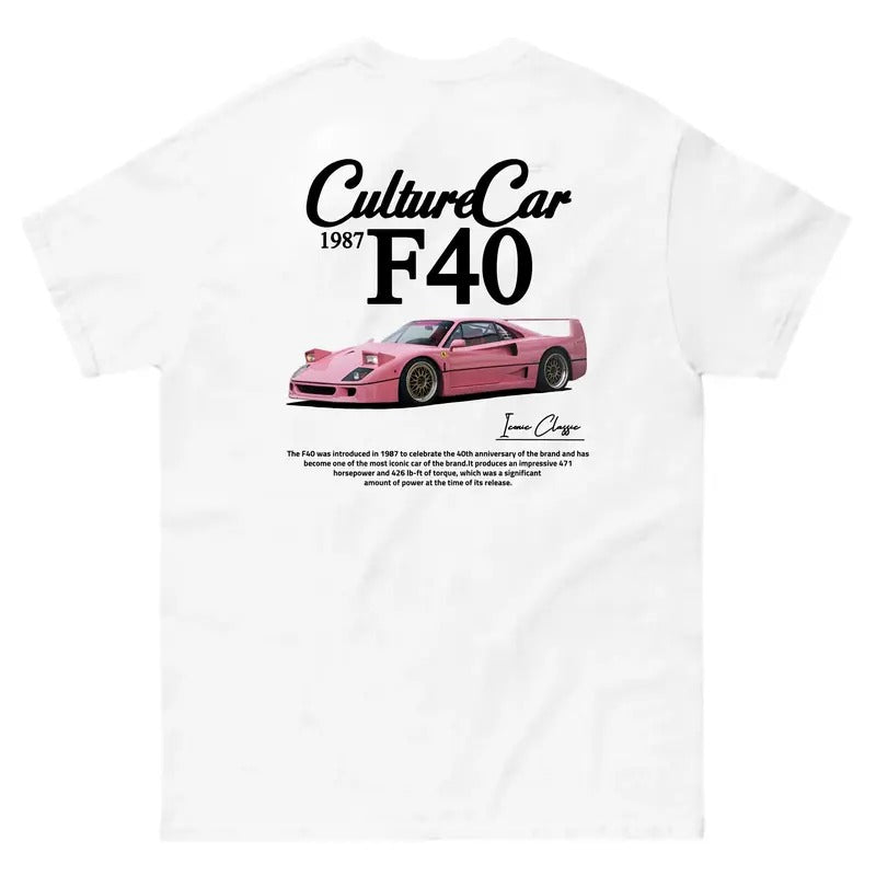Ferrariii F40 rose t-shirt, Car Enthusiast Shirt, Car Clothing Hoodie, Sweatshirt | UrbanDripWear.com