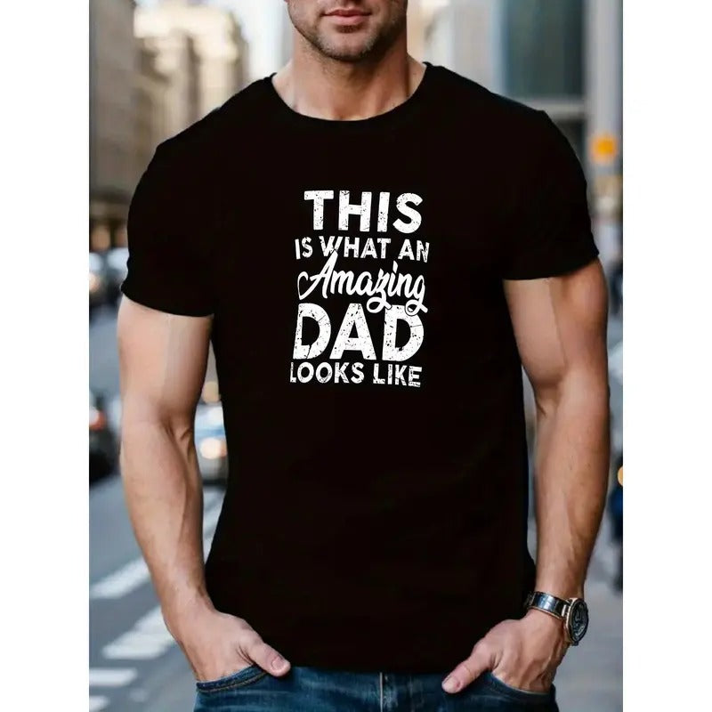 Festive Letter Print Men's Casual Short Sleeve T-Shirt MADE IN USA Hoodie, Sweatshirt | UrbanDripWear.com