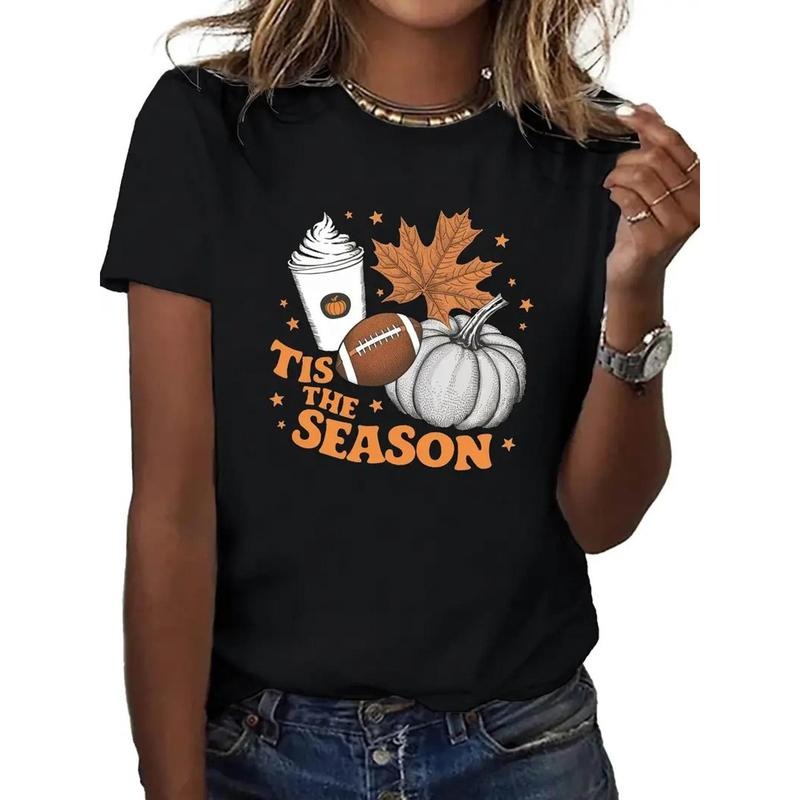 Festive and Cozy T - Shirt: "TIS THE SEASON" with Fall