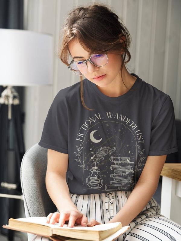 Fictional Wanderlust Shirt Poet Shirt Literary Shirt Bookish Shirt Bookcore Shirt Hoodie, Sweatshirt | UrbanDripWear.com