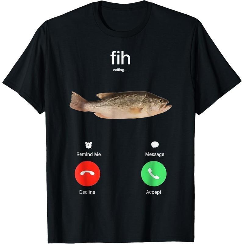 Fih Calling Remind me Message Decline Accept Phone Call Fish T-Shirt Hoodie, Sweatshirt | UrbanDripWear.com