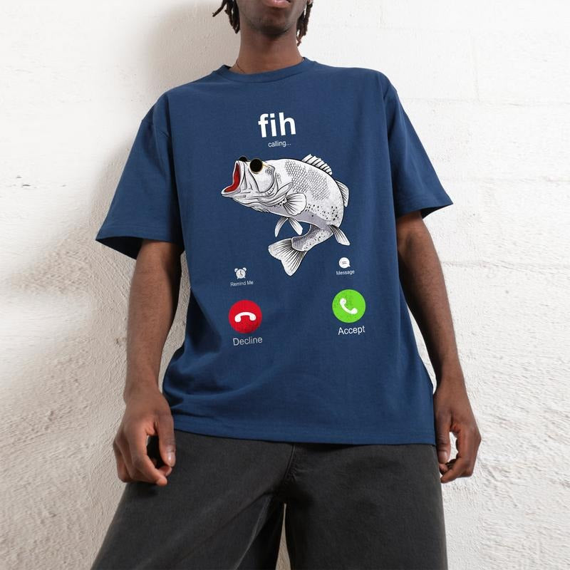Fih Calling shirt, Remind Message Decline Accept Phone Call Fish Tshirt Hoodie, Sweatshirt | UrbanDripWear.com