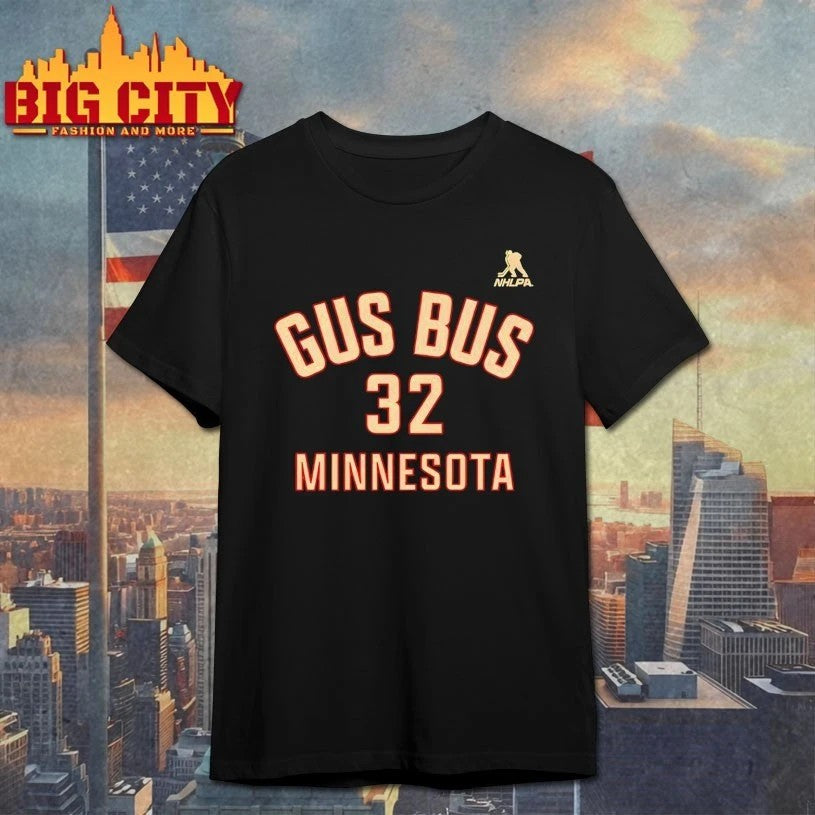 Filip Gustavsson Minnesota Gus Bus Name & Number t-shirt