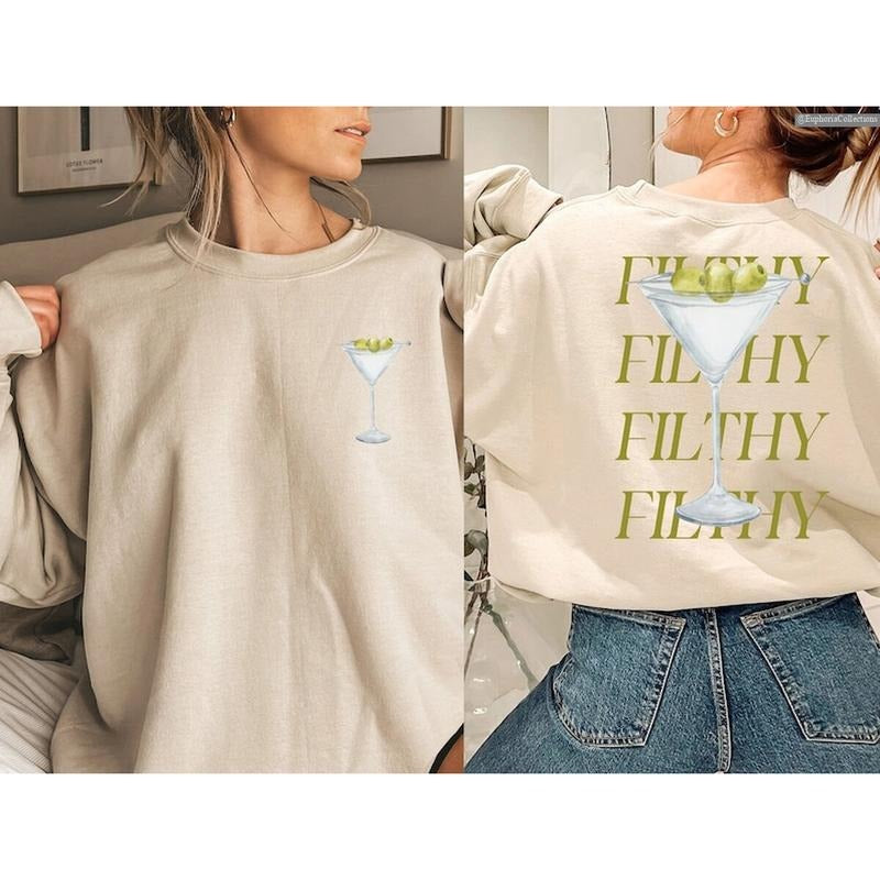 Filthy Martini Espresso Sweater, Hoodie, Tee Shirt, Dirty Martini Lover Gift, Bachelorette Party, Tini Time Sweater...
