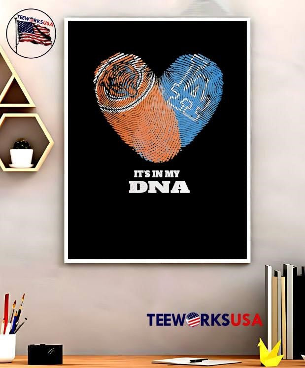 Fingerprint Heart It Is In My DNA Auburn Tigers T-Shirt