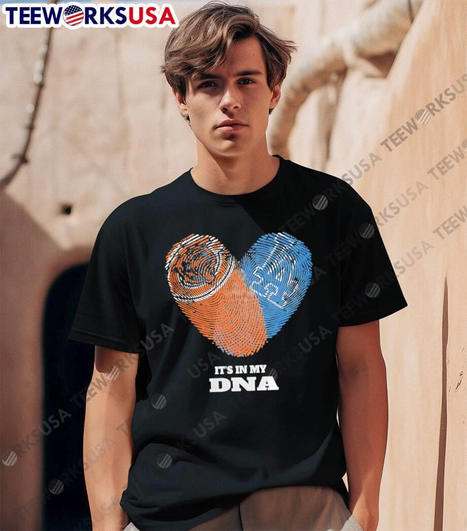 Fingerprint Heart It Is In My DNA Auburn Tigers T-Shirt
