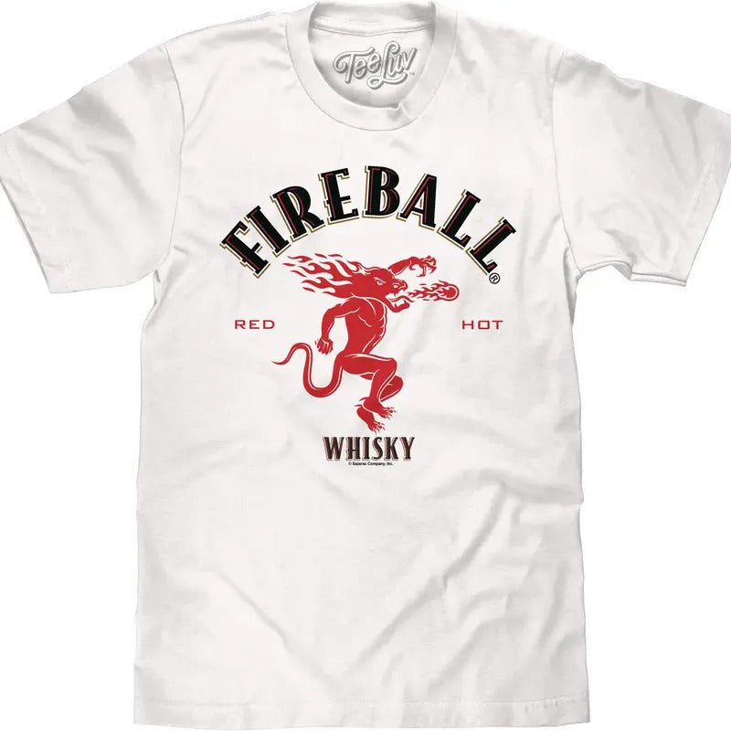 Fireball Whisky Dragon Logo T-Shirt - White Hoodie, Sweatshirt | UrbanDripWear.com