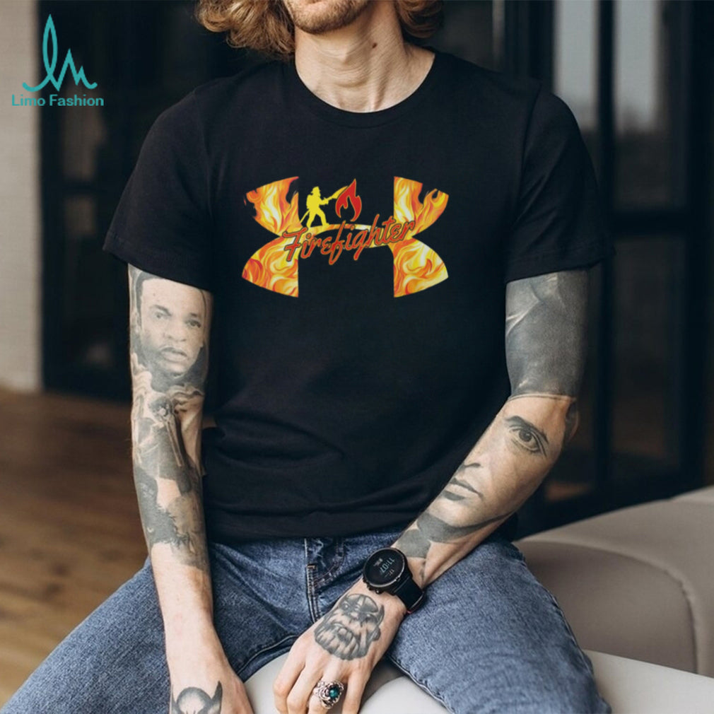 Firefighter Flame Logo Graphic T Shirt