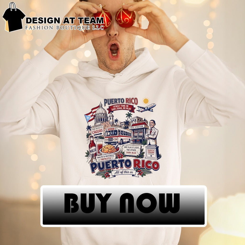 First Time In San Juan Puerto Rico Mi Hijo Took The Bus To Caguas Malta Mofongo Papacito all of this in shirt