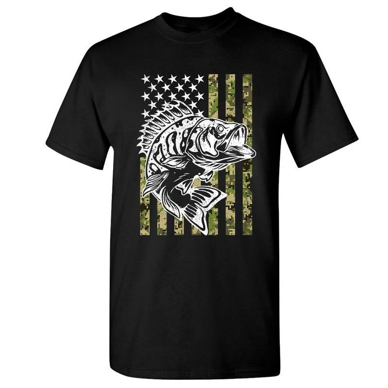 Fishing American Flag Vintage Tshirt USA Bass Fisherman Gift Hoodie, Sweatshirt | UrbanDripWear.com