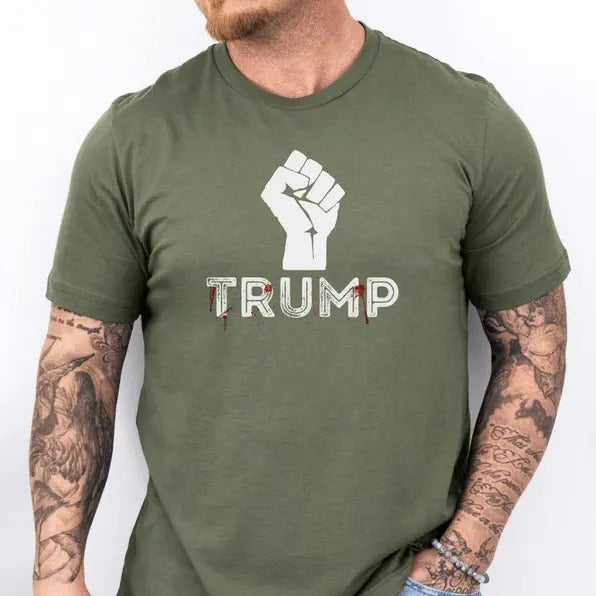 Fist Bump For Trum.p Tshirt rally for trum.p shooing tee donald trump inspired shirt unisex matching trum.p tshirt fist...