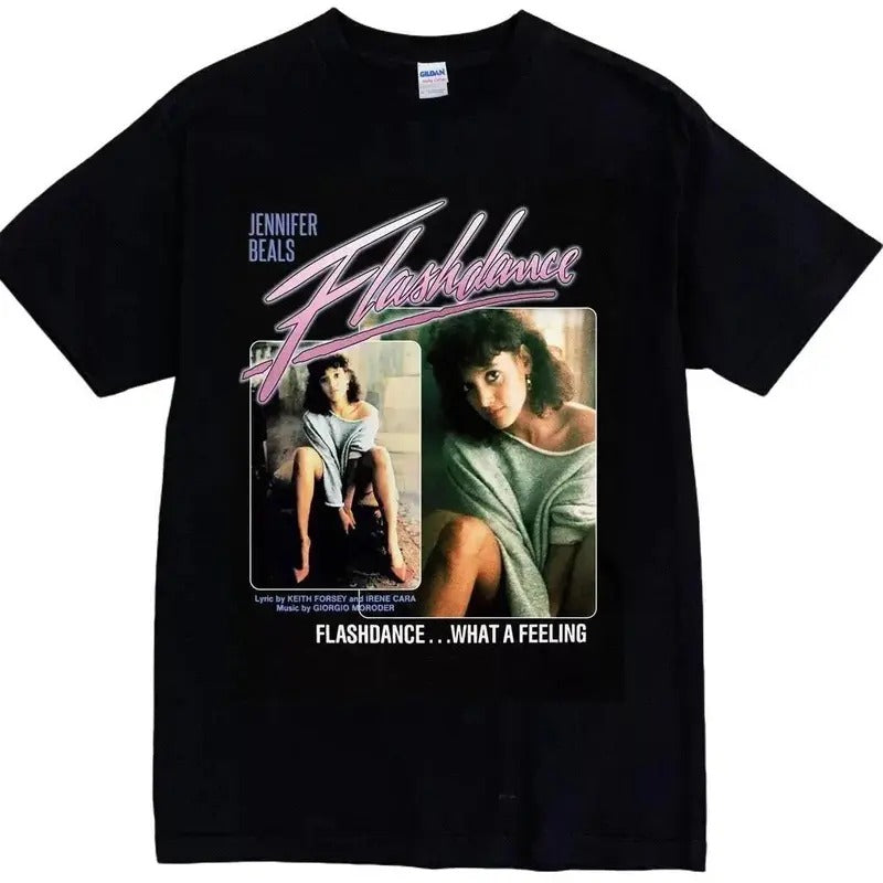 Flashdance (1983) Jennifer Beals Movie Shirt Cotton Menswear T-Shirt Hoodie, Sweatshirt | UrbanDripWear.com