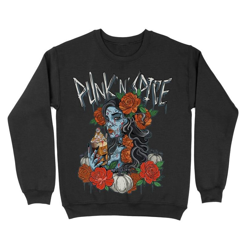 Fleece Crewneck Sweatshirt - PUNK 'N' SPICE Graphic T-Shirts, Hoodie | UrbanDripWear.com
