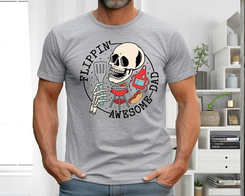 Flippin Awesome Dad Shirt, Skeleton Daddy Shirt, Fathers Day Shirt, Best Dad Ever Shirt Hoodie, Sweatshirt