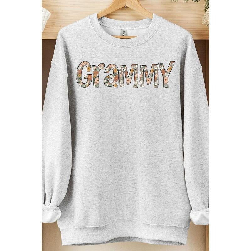 Floral Boho Grammy Heavy-weight Crew Sweatshirt T-Shirts, Hoodie | UrbanDripWear.com