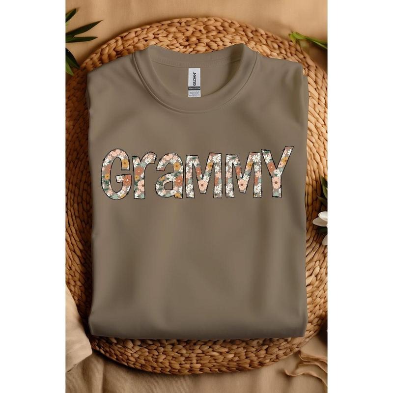 Floral Boho Grammy Short Sleeve Relaxed Fit T-Shirt Hoodie, Sweatshirt | UrbanDripWear.com
