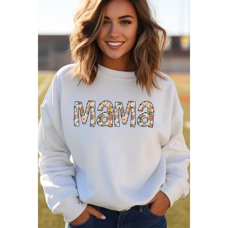 Floral Boho Mama Heavy-weight Crew Sweatshirt T-Shirts, Hoodie | UrbanDripWear.com