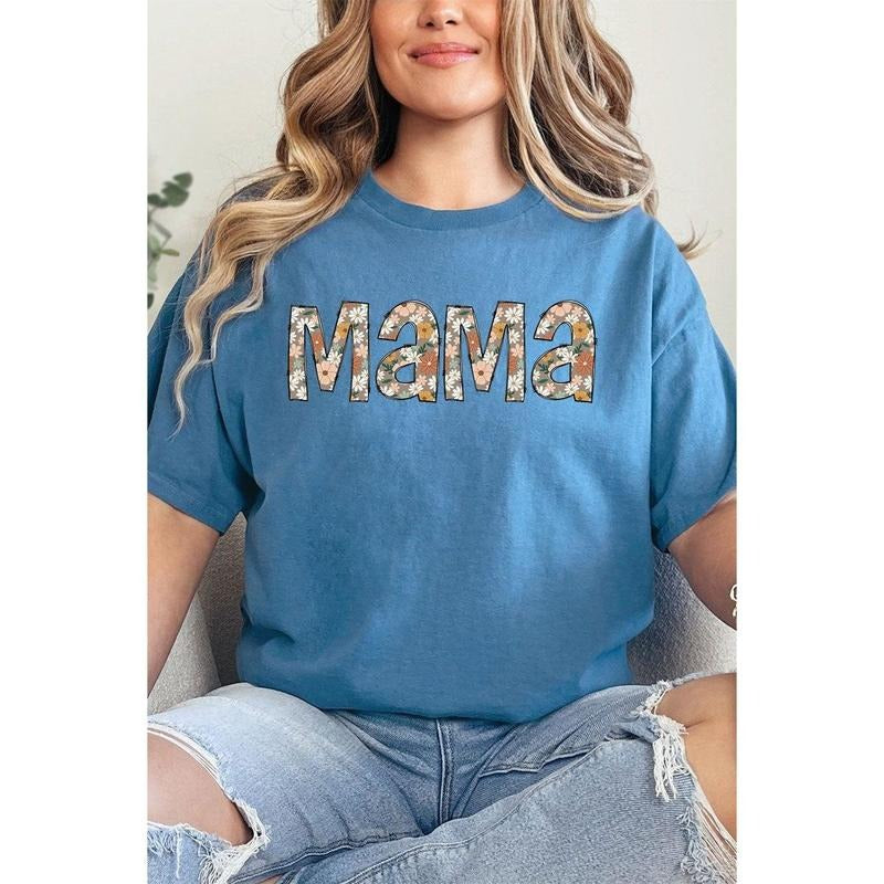 Floral Boho Mama Short Sleeve Relaxed Fit T-Shirt Hoodie, Sweatshirt | UrbanDripWear.com