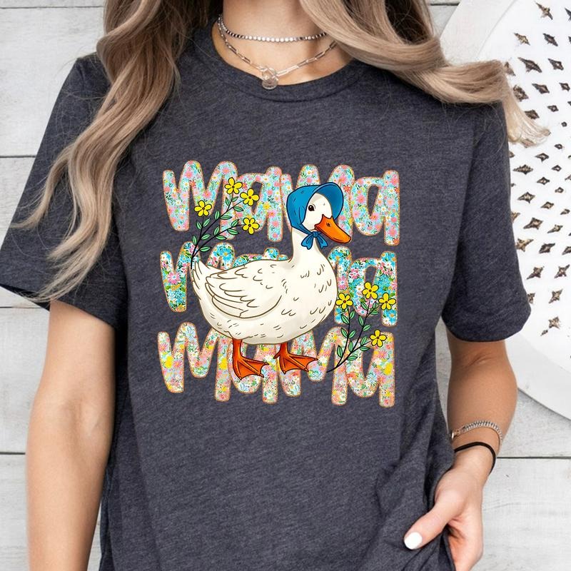 Floral Mama Goose Shirt, Mama Goose T-Shirt, Girly Goose Shirt, Mother's Day Shirt, Floral Mama Tee, Duck Mama Shirt,...