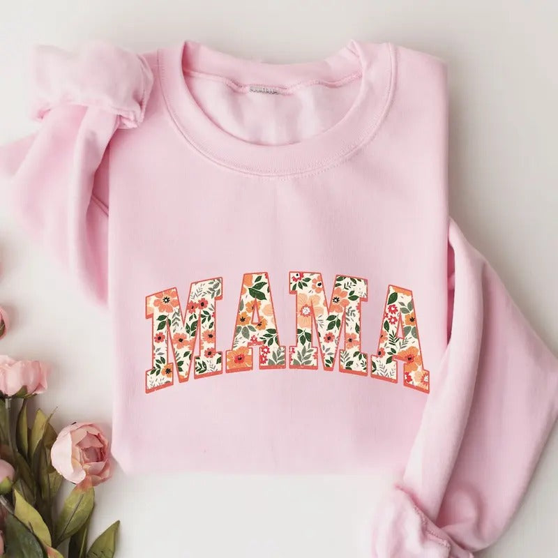 Floral Mama Sweatshirt and Hoodie, Cute Mom Sweatshirt, Mother's Day Gift, Mommy Shirt | UrbanDripWear.com