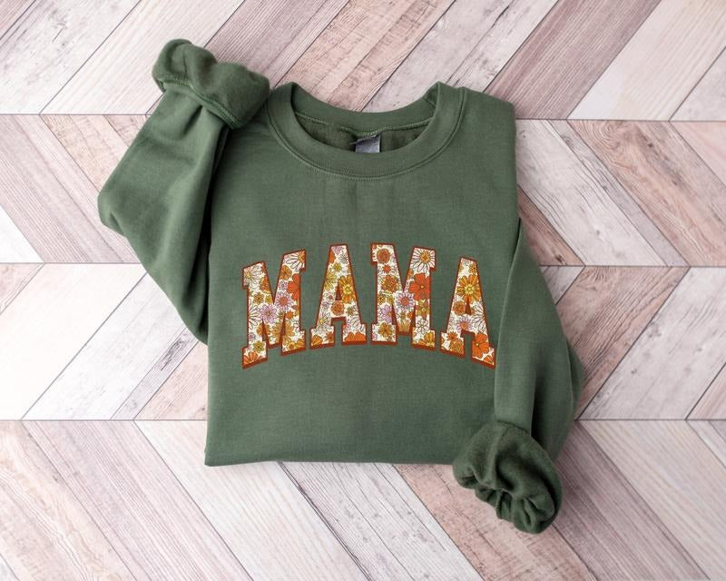 Floral Mama Sweatshirt, Flower Mom Sweatshirt, Vintage Mama Sweatshirt, Mother's Day Gift, Mommy Shirt, New Mom Gift,...