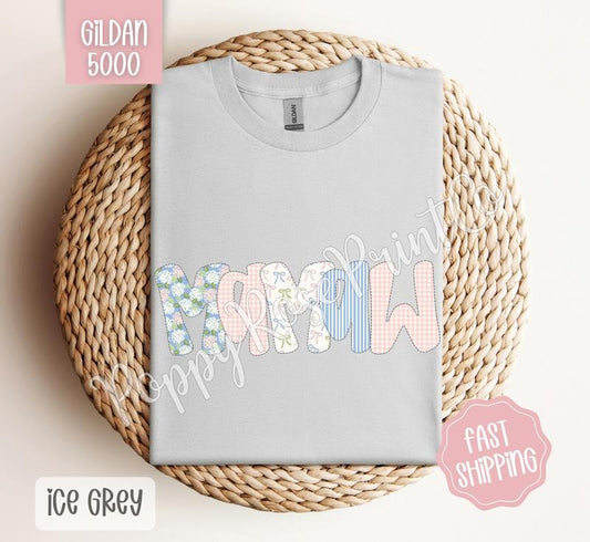 Floral Mamaw Gildan Shirt, Cute Spring Grandma Tshirt, Coquette Flower Tee, Gift for Her