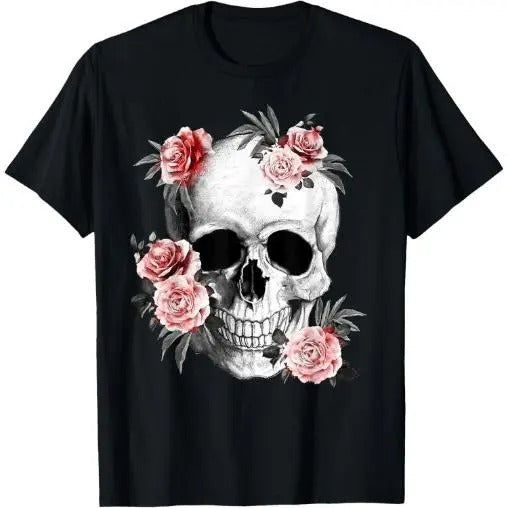 Floral Sugar Skull Rose Flowers Mycologist Gothic Goth T-Shirt  Made in USA Hoodie, Sweatshirt | UrbanDripWear.com