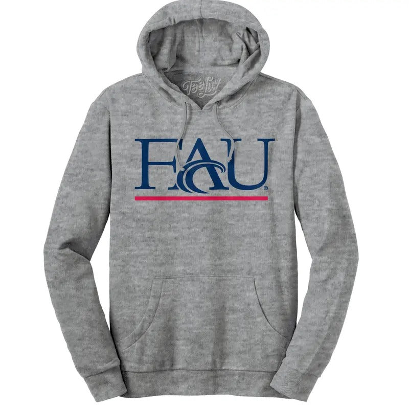 Florida Atlantic University Hooded Sweatshirt - Gray T-Shirts, Hoodie | UrbanDripWear.com
