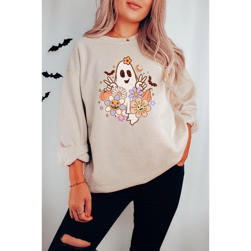 Flower Power Hippie Ghoul Unisex NuBlend Crew Sweatshirt T-Shirts, Hoodie | UrbanDripWear.com