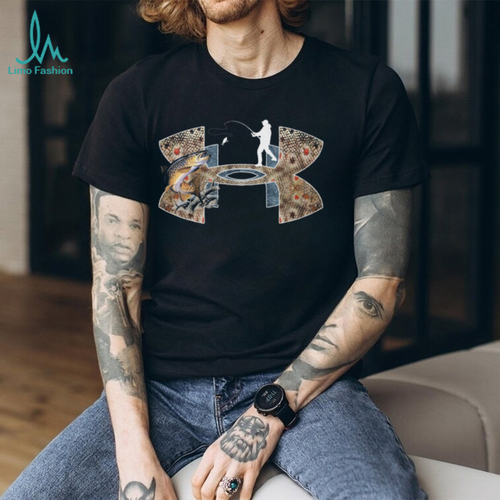 Fly Fishing Trout Skin Under Armour Style Graphic T Shirt