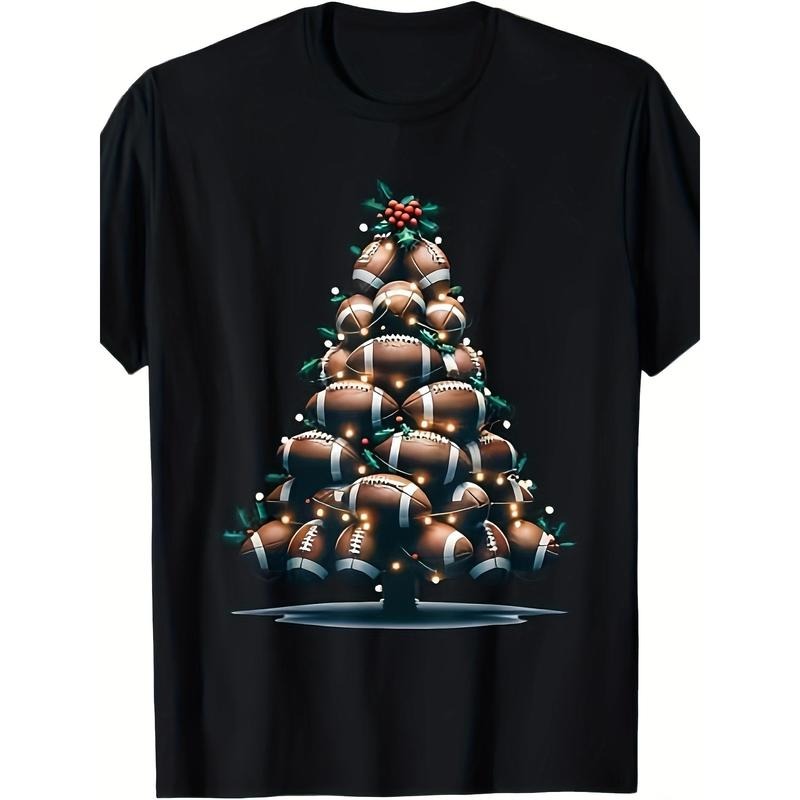 Football Christmas tree, sports enthusiast player T-shirt made in usa Hoodie, Sweatshirt | UrbanDripWear.com