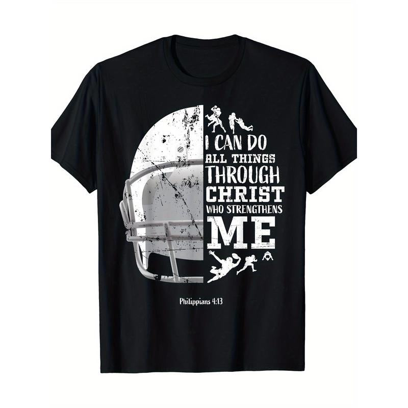 Football Gifts Men Boys I Can Do All Things Philippians 413 T-Shirt - 220g made in usa Hoodie, Sweatshirt | UrbanDripWear.com