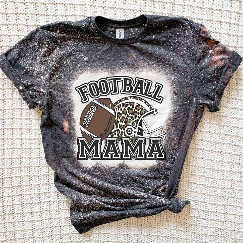 Football Mama Leopard Bleached t-Shirt Hoodie, Sweatshirt | UrbanDripWear.com