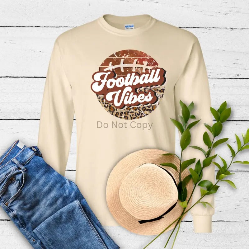 Football Vibes DTF Transfer ONLY - This is NOT a T Shirt Hoodie, Sweatshirt | UrbanDripWear.com