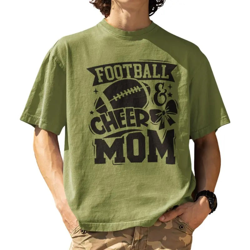 Football and Cheer Mom, Funny Sports Graphic T-Shirt Hoodie, Sweatshirt | UrbanDripWear.com