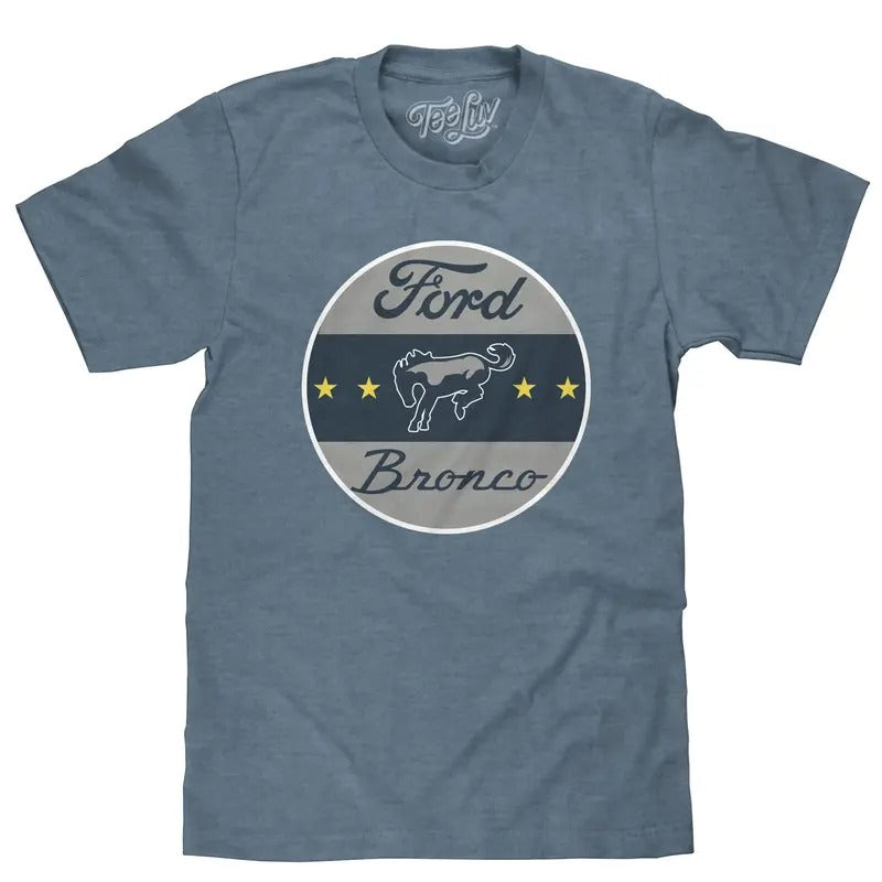Ford Bronco Logo T-Shirt - Indigo Heather Hoodie, Sweatshirt | UrbanDripWear.com